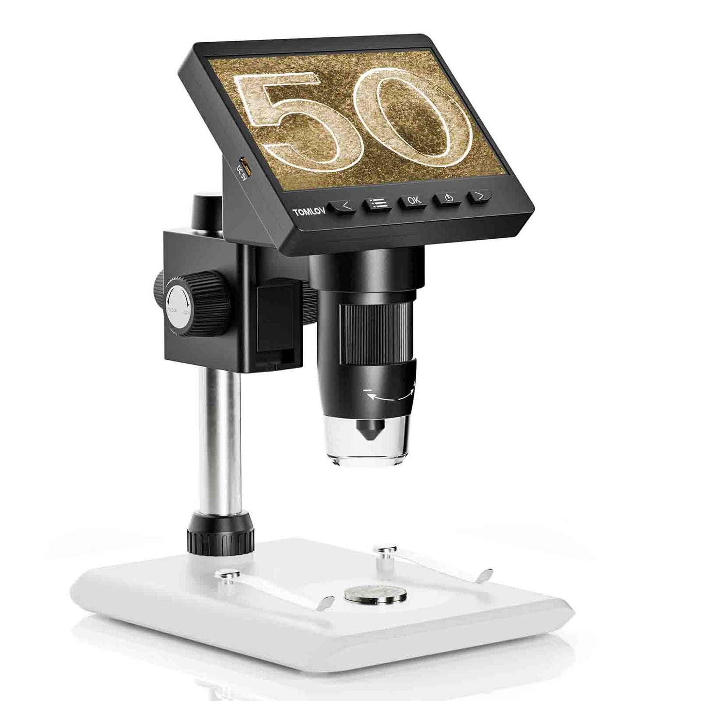 TOMLOV DM43 Coin Microscope | 4.3" LCD Digital Microscope 1000x, IPS Screen