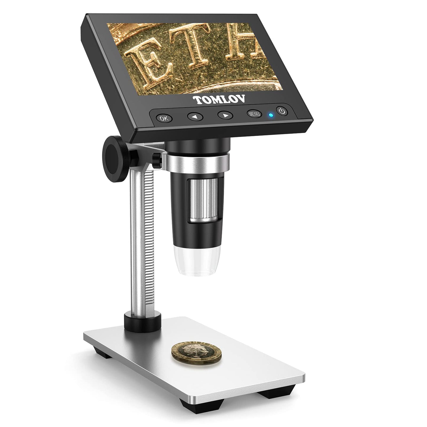 TOMLOV DM4 Coin Microscope,  4.3" LCD digital microscope